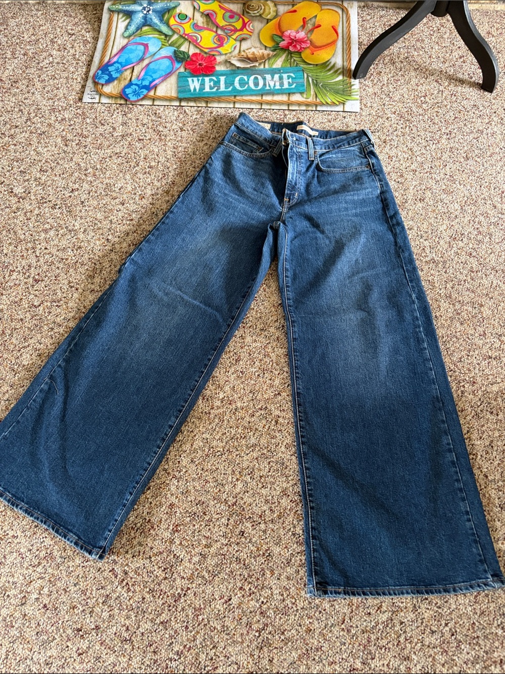 Levi's Dark Blue Wide Leg Flare Jeans